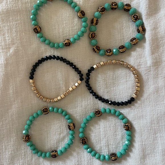 Frances Valentine Turquoise, Gold, and Black Bracelet Collection - Picture 2 of 4